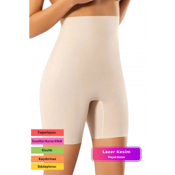 Lazer Kesim Bel Basen Toparlayıcı Sıkılaştırıcı İnceltici Yüksek Bel Iz Yapmaz Paçalı Korse