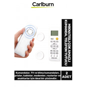 Pratik Yapışkanlı Kolay Monte Duvar Sabitleme Mıknatıslı Çok Amaçlı Kumanda Telefon Tutucu 2 ADET