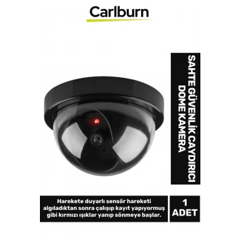 Premium 5 Metre Algılayan Kırmızı Işıklı Hareket Sensörlü Pilli Güvenlik Caydırıcı Dome Kamera