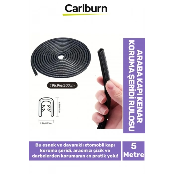 Özel Üretim Çarpma Çizilme Önleyici 5 Metrelik Araba Kapı Kenar Darbe Koruma Fitil Şeridi Rulosu
