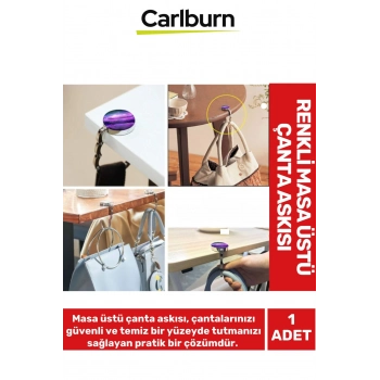 Özel Üretim Yüzeye Zarar Vermeyen Şık Pratik Kafe Ofis Ev Renkli Masa Üstü Poşet Mont Çanta Askısı