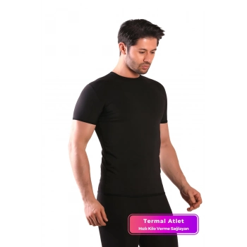 Özel Üretim Terleme Hızlandırıcı Rahat Şık Destekleyici Termal Sauna Kısa Kol Erkek Atlet