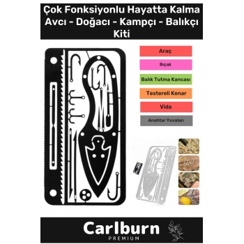 Paslanmaz Çelik Kamp Av Doğa Yürüyüş Testere Bıçak Vida Çok Fonksiyonlu Hayatta Kalma Balıkçı Kiti