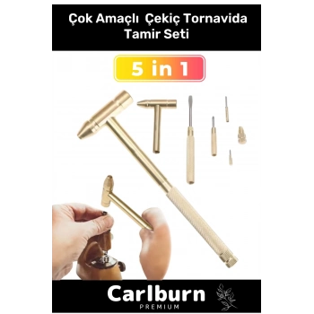 Premium Çok Amaçlı Telefon Mücevher Kuyumcu Ev İş Araba Ergonomik 5 in 1 Çekiç Tornavida Tamir Seti
