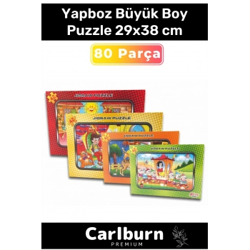 Özel Eğitici Zeka Geliştirici Öğretici El Göz Kordinasyonu 80 Parça Yapboz Büyük Boy Puzzle 29x38 cm