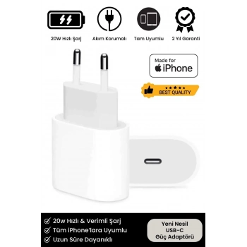 iPhone Tüm Serilere Uyumlu 20w Hızlı Şarj Aleti 7 8 X 11 12 13 14 15 16 İçin Type-C Girişli Adaptör