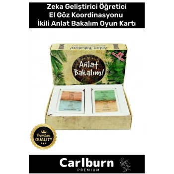 Premium Eğitici Zeka Geliştirici Öğretici Eğlence Aile Parti İkili Anlat Bakalım Mini Oyun Kartları