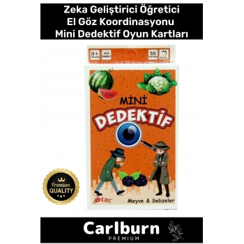 Özel Eğitici Zeka Geliştirici Öğretici Eğlence Aile 55 Parça Mini Dedektif Meyve&Sebzeler Oyun Kartı