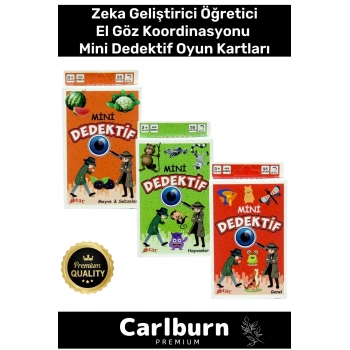 Premium Eğitici Zeka Geliştirici Öğretici Eğlence Aile 55 Parça 3lü Mini Dedektif Oyun Kartları