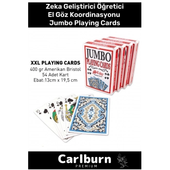 Premium Eğitici Zeka Geliştirici Öğretici Eğlence Parti 54lü Amerikan Bristol Jumbo Playing Cards