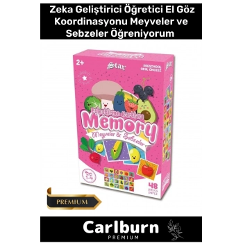Eğitici Zeka Geliştirici Öğretici El Göz Koordinasyonu Aile Boyu 48 Parça Meyveler ve Sebzeler