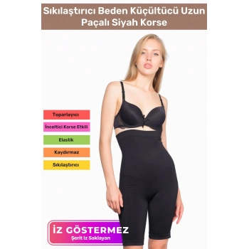 Özel Üretim Toparlayıcı Vücut Sıkılaştırıcı Şekillendirici İz Göstermez Kaymaz Uzun Paçalı Korse