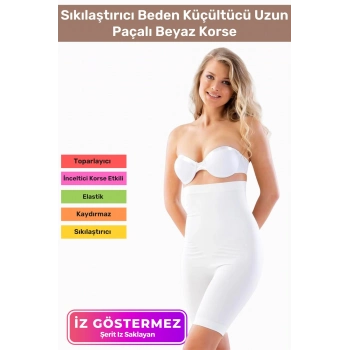 Özel Üretim Toparlayıcı Vücut Sıkılaştırıcı Şekillendirici İz Göstermez Kaymaz Uzun Paçalı Korse