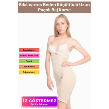 Özel Üretim Toparlayıcı Vücut Sıkılaştırıcı Şekillendirici İz Göstermez Kaymaz Uzun Paçalı Korse