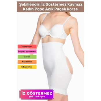 Özel Üretim Toparlayıcı Sıkılaştırıcı Şekillendiri İz Göstermez Kaymaz Kadın Popo Açık Paçalı Korse