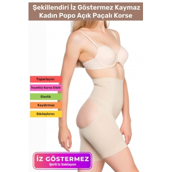 Özel Üretim Toparlayıcı Sıkılaştırıcı Şekillendiri İz Göstermez Kaymaz Kadın Popo Açık Paçalı Korse