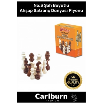 Özel Üretim Eksik Takımı Tamamlama Uyumlu Şah Boyu No: 3 Ahşap Satranç Dünyası Piyonu