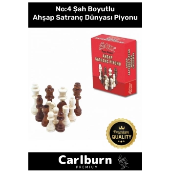 Özel Üretim Eksik Takımı Tamamlama Uyumlu Şah Boyu No: 4 Ahşap Satranç Dünyası Piyonu