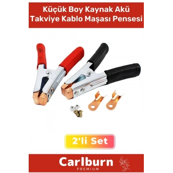 Özel Üretim Güçlü Yay Mekanizmalı 2li Artı Eksi Küçük Boy Kaynak Akü Takviye Kablo Maşası Pensesi