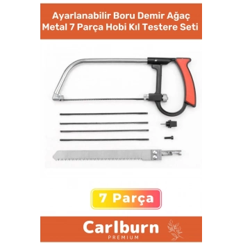 Özel Üretim Ayarlanabilir Güçlü 4 Yedek Bıçaklı Boru Demir Ağaç Metal 7 Parça Hobi Kıl Testere Seti
