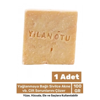 100% Güzel Kokulu El Yüz Saç Vücut Cilt Onaran Kolajen Etkili Yılan Yağı Otu Bitkisel Sabun 1 Adet