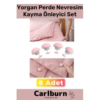 Premium Yorgan Kayma Önleyici Perde Tül Çarşaf Düzenli Tutma Nevresim Sabitleme Seti 8 Adet Klips