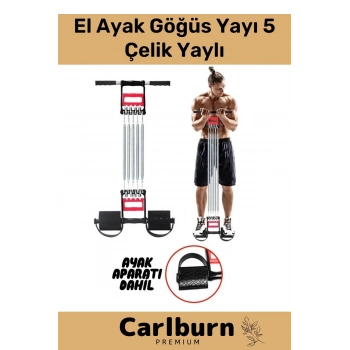 Özel Üretim Fitness Spor Vücut Geliştirme Kas Pazı Ev El Ayak Göğüs Yayı 5 Kademe Çelik Yaylı