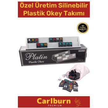 Premium Antibakteriyel Kir Tutmayan Çizilmeye Dayanıklı Silinebilir Platin Plastik Okey Takımı