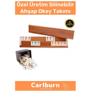 Premium Antibakteriyel Kir Tutmayan Çizilmeye Dayanıklı Silinebilir Flash Ahşap Okey Takımı