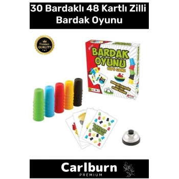 Premium Eğlenceli Özel Gün Renkli Büyük Karton Bira Kupası 30 Bardaklı 48 Kartlı Zilli Oyun Bardağı