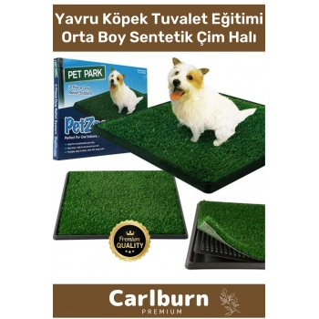 3 Tabakalı Kolay Temizlenir Evcil Hayvan Yavru Köpek Tuvalet Eğitimi Orta Boy Sentetik Çim Halı