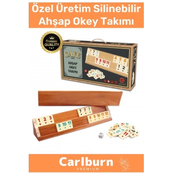 Premium Antibakteriyel Kir Tutmayan Çizilmeye Dayanıklı Silinebilir Ahşap Kahveci Kafe Okey Takımı