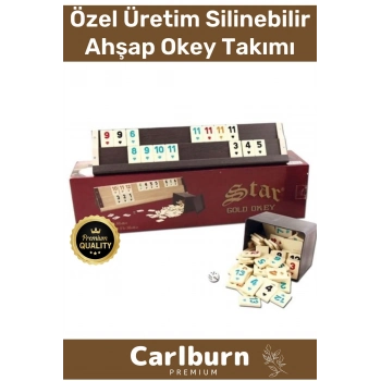 Premium Antibakteriyel Kir Tutmayan Çizilmeye Dayanıklı Silinebilir Gold Ahşap Ev Kafe Okey Takımı