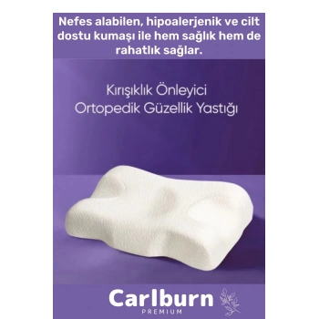 Premium Yüzdeki Baskıyı Azaltır Rahat Uyuma Sağlar Kırışıklık Önleyici Ortopedik Güzellik Yastığı
