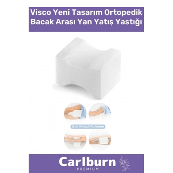 Konforlu Bel Diz Desteği Elastik 35x30cm Visco Yeni Tasarım Ortopedik Bacak Arası Yan Yatış Yastığı