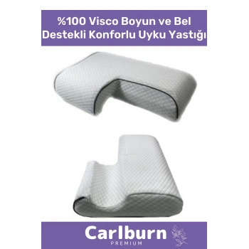 Premium Nefes Alabilen Ergonomik Konforlu %100 Visco Boyun ve Bel Destekli Konforlu Uyku Yastığı