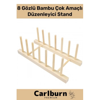 Özel Üretim Plak Mutfak Tabak Kitap Dergi Dosya Bambu Çok Amaçlı Düzenleyici 8 Gözlü Stand