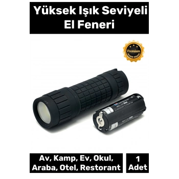 Özel Üretim Tek Modlu 10 Metre Menzilli Beyaz Aydınlatmalı 3 AAA Pille Çalışan SMD Ledli El Feneri