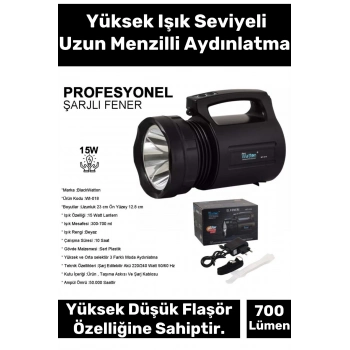 Premium 3 Modlu 300 Metre Menzilli Taşıma Askılı Beyaz Aydınlatma Işık Profesyonel Büyük Avcı Feneri