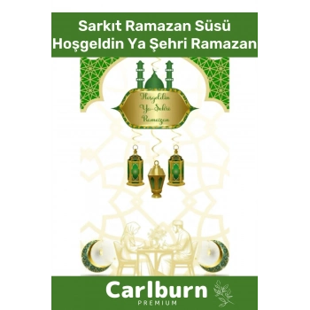 Premium Osmanlı Motifli Manevi 4 Parça Motifli Sarkıt Ramazan Süsü Yeşil Hoşgeldin Ya Şehri Ramazan