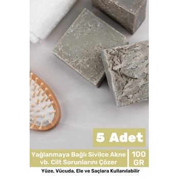 Lüks %100 Doğal Güzel Kokulu El Yüz Saç Vücut Cilt Orijinal Bitkisel Termal Kil Sabunu 100G - 5 Adet