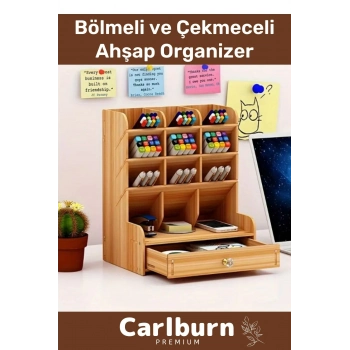 Özel Üretim Demonte Ev Ofis Çalışma Masası Dayanıklı Kolay Montaj Bölmeli Çekmeceli Ahşap Organizer