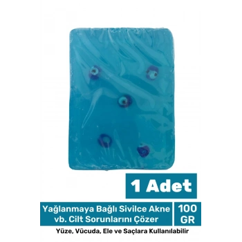 Güzel Kokulu El Yüz Saç Vücut Cilt Orijinal Bitkisel Nazar Boncuklu Okyanus Sabunu 100G - 1 Adet