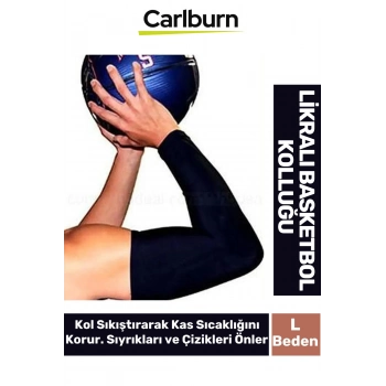 Kas Sıcaklığı Koruyan Yıkanabilir Nem Yönetim Teknolojisi Siyah Likralı L Beden Basketbol Kolluğu