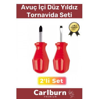 Premium Dayanıklı Hafif Taşınabilir Sağlam Ergonomik Vidalama Avuç İçi Düz Yıldız 2li Tornavida Set