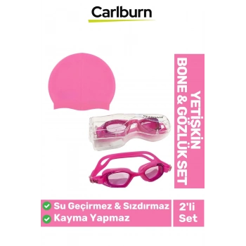 Kaymaz Su Geçirmez Silikon Yüzücü Elastik Yüzme Şapkası Havuz Deniz Bone 2’li Yetişkin Seti