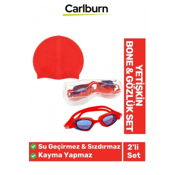 Kaymaz Su Geçirmez Silikon Yüzücü Elastik Yüzme Şapkası Havuz Deniz Bone 2’li Yetişkin Seti