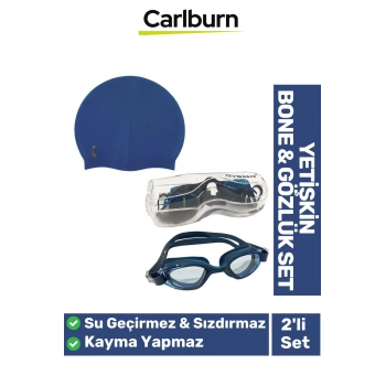 Kaymaz Su Geçirmez Silikon Yüzücü Elastik Yüzme Şapkası Havuz Deniz Bone 2’li Yetişkin Seti