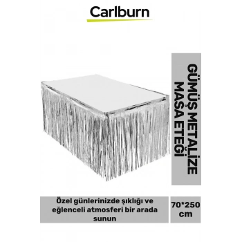 Özel Üretim Püsküllü Işıltılı Doğum Günü Cinsiyet Parti Eğlence 70*250cm Metalize Masa Eteği