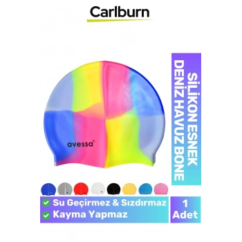 Özel Üretim Kaymaz Su Geçirmez Sızdırmaz Silikon Yüzücü Elastik Yüzme Şapkası Havuz Deniz Bonesi